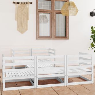 vidaXL Set De Sal&oacute;n De Jard&iacute;n De 6 Pzas Blanco Madera Maciza De Pino Vidaxl