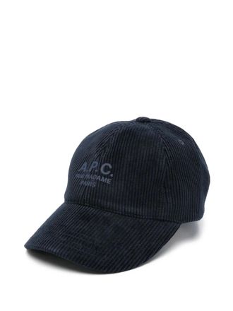 A.P.C. logo-print cap - Blue