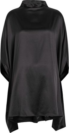 ARMARIUM Miranda Cape-effect Stretch-silk Satin Mini Dress - Black - IT42 (UK10 / S)