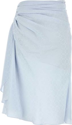 Givenchy Womens Pastel Light Blue Silk Skirt - Light Grey - Size EU 36 (Womens)