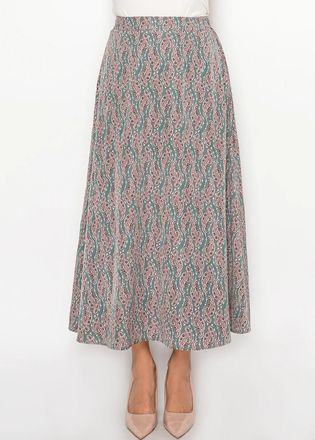 YAL New York Full-Length Sage Paisley Skirt