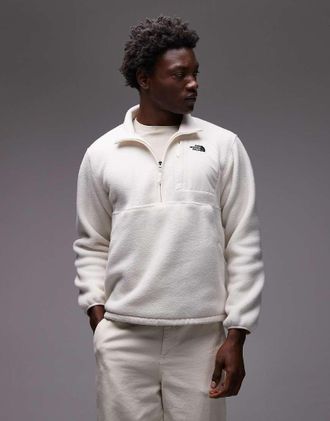 The North Face Yumiori Off Peak - Pile pesante bianco sporco color block con zip corta