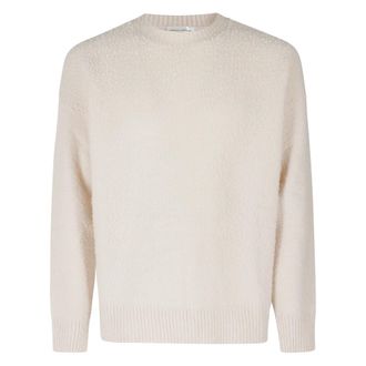 Roberto Collina Casentino trui met ronde hals - Heren - Truien - Beige - Maat: L Wol