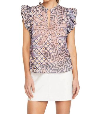 Marie Oliver Merrit Top In Anise Lattice