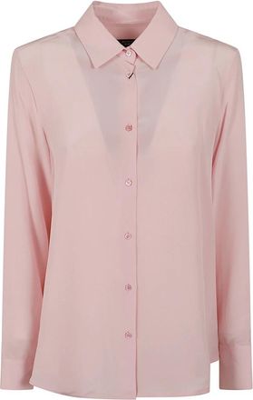 Max Mara Zijden Cr&ecirc;pe De Chine Shirt - Dames - Overhemden - Roze - 2XS - Overhemden