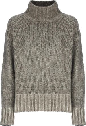 Avant Toi Truien & Vesten, Dames, Grijs, M, Kasjmier, Grijze Kasjmier Hoge Hals Trui