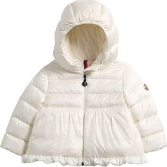 Moncler Kids Odile Down Puffer Jacket in White at Nordstrom, Size 9-12M