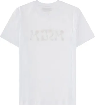 Msgm Logo-Print Cotton T-Shirt - White