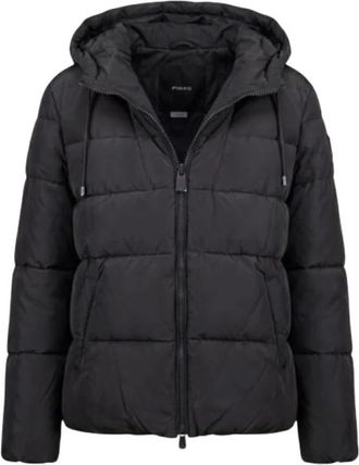 Pinko Pinko, Jassen, Dames, Zwart, M, Polyester, Gewatteerde Jas