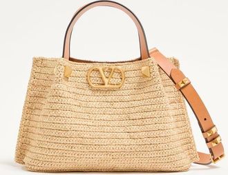 Valentino Garavani Valentino Garavani small raffia shopping bag Wo