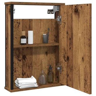 Berkfield Home Sturdy Bathroom Mirror Cabinet Old Wood 42x12x60 cm Engineered Wood in Brown | Size: 42 x 12 x 60 cm