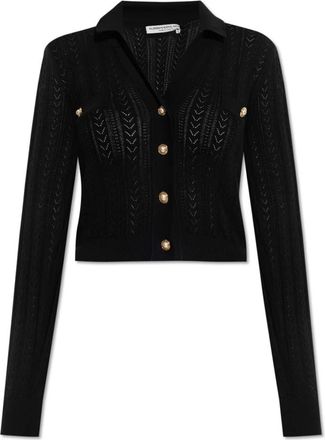 Alessandra Rich Vest met decoratieve breiwerk - Dames - Vesten - Zwart - XS - Katoen - Truien & Vesten