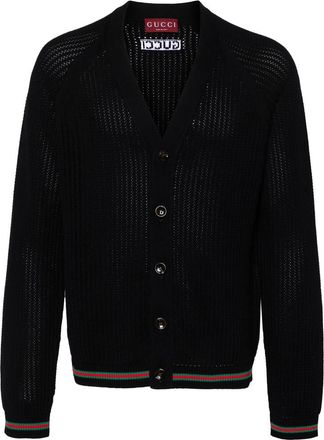 Gucci Web-stripe Trim Cardigan