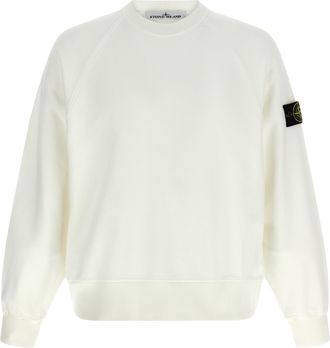 Stone Island Logo Badge Felpe Bianco-Uomo