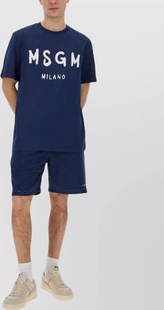 Msgm logo embroidered knee length bermuda shorts