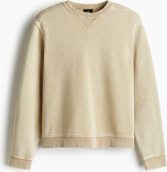 H&M Ausgewaschenes Sweatshirt in Regular Fit - Beige