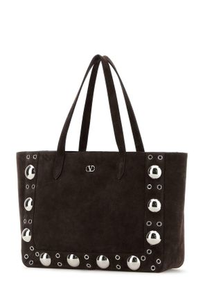 Valentino Garavani Womens Brown Suede Nellc&atilde;te Shopping Bag Testadimoro Cowhide - Bos Taurus Borse A Mano