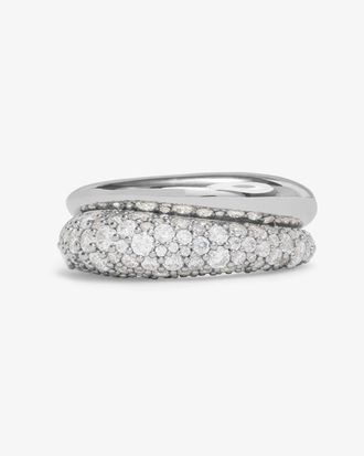 Melinda Maria Womens Norah Pav&eacute; Double Ring In Silver