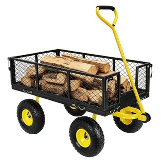 OEM Carro De Jard&iacute;n Convertible 2 En 1, Ruedas Todoterreno De 10, Color Amarillo/negro