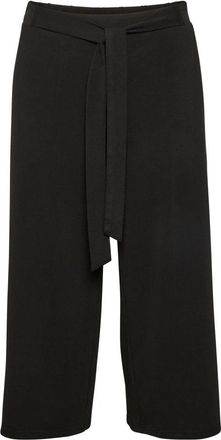 Kaffe Zwart Diep Geknipte Broek met Brede Riem - Dames - Vrijetijds broeken - Zwart - XL - Broeken