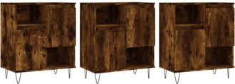 vidaXL Sideboards 3 pcs Smoked Oak Engineered Wood Vidaxl