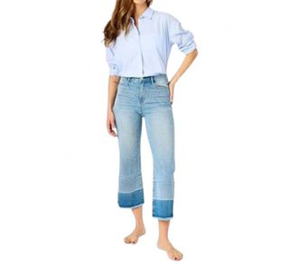 Judy Blue Wide Leg Cropped Jean In Medium Wash