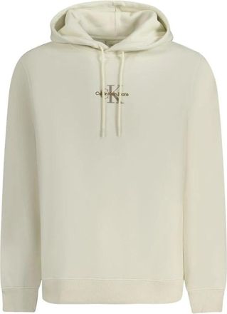 Calvin Klein Stijlvolle katoenen sweater - Heren - Hoodies - Wit - XL - Katoen - Hoodies & sweatvesten