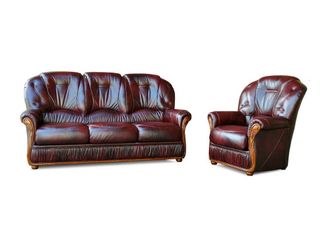 VENTE-UNIQUE.COM 100% piel 4 plazas granate 183x91cm