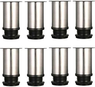 OEM Juego De 8 Patas Ajustables Para Muebles - Metal Cromado - Altura Ajustable (total: 80-95 Mm)