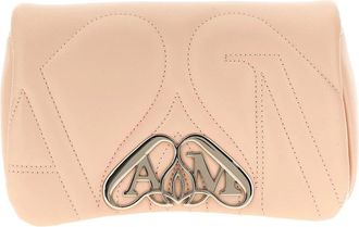 Alexander McQueen Gewatteerde Leren Schoudertas met Monogram Gesp - Dames - Schoudertassen - Beige - ONE Size - Leer - Tassen