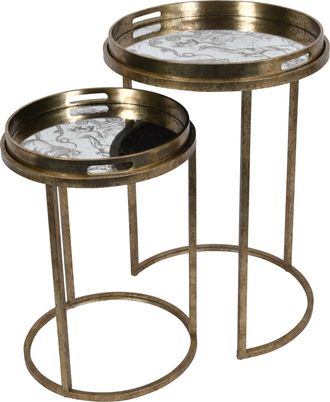 Libra Interiors Constellation Map Set of 2 Side Tray Tables