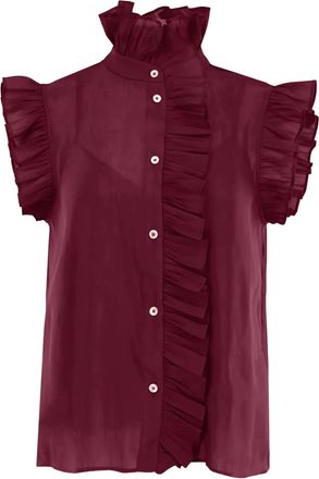 Christy Lynn Blusa Marfa con ruches - Rosso