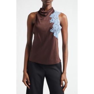 A.L.C. Rose Lace Appliqu&eacute; Top in Ganache/French Blue at Nordstrom, Size 12