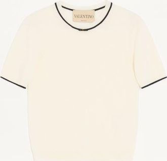 Valentino Maglia In Lana Donna AVORIO/NERO XXS