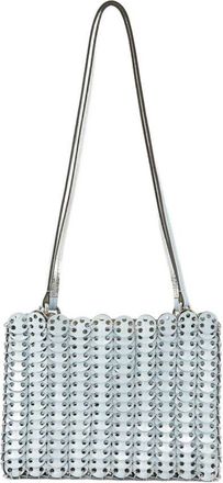 Paco Rabanne Womens Studded Leather Shoulder Bag Blue
