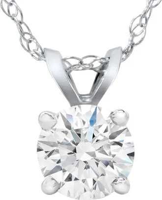 Pompeii3 Certified 2 1/4ct Lab Grown Diamond Solitaire Pendant White Gold Necklace