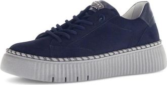 Gabor Sneaker met plateauzool en siersteen - Dames - Schoenen - Blauw - Maat: 38 1/2 EU