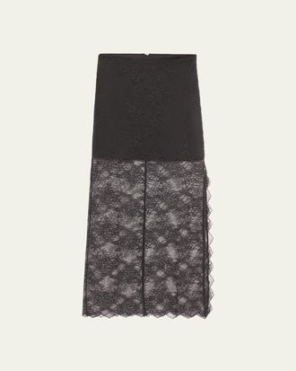 Alice & Olivia Iyanna Lace Midi Skirt
