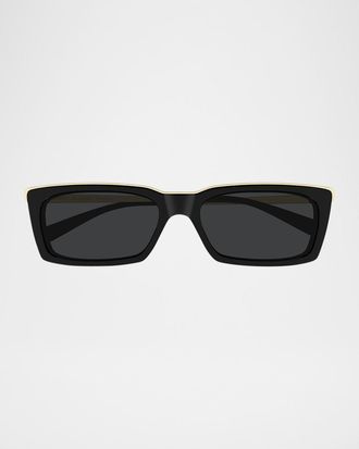 Saint Laurent Unisex SL 766 Acetate Rectangle Sunglasses