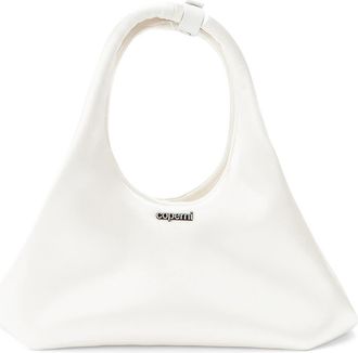Coperni Mini Folded Satin Tote in White/White at Nordstrom