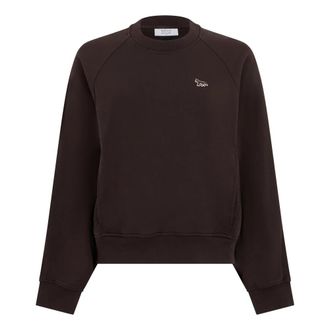 Maison Kitsun&eacute; Baby Fox Open Pocket Sweatshirt - Dames - Sweatshirts - Bruin - L - Katoen - Hoodies & sweatvesten