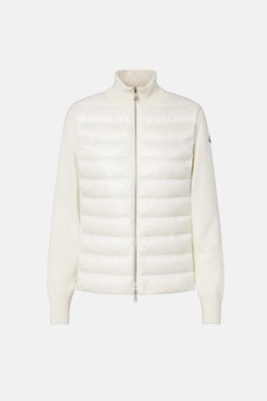 Moncler WOMENS HYBRID CARDIGAN Size: L, colour: WHITE