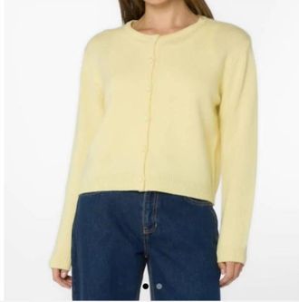 Velvet Heart Banksy Button Cardigan In Sunrise Yellow