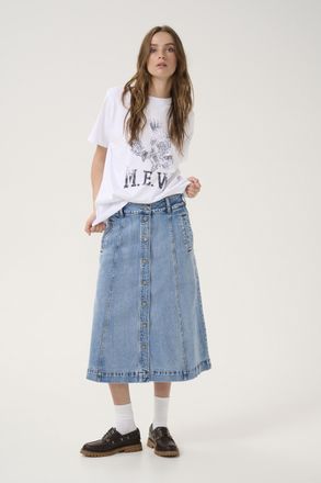 MY ESSENTIAL WARDROBE Denim rok A-shape light blue