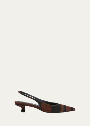 SIMKHAI 35mm Jenny Calf Hair Slingback Pumps
