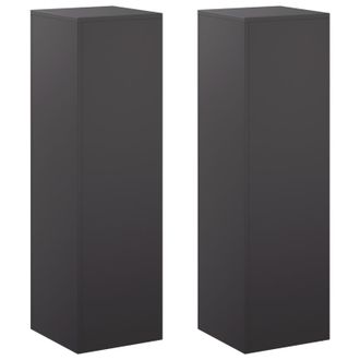 vidaXL Soporte De Plantas 2 Pcs Negro 30 X 30 X 100 Cm Acero Vidaxl
