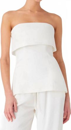Misha Collection Amar Strapless Sateen Top In White