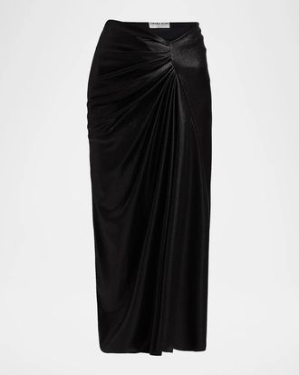 La Petite Robe Di Chiara Boni Rahma Splendid Relaxed-Fit Ruched Midi-Skirt