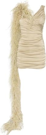New Arrivals Feather-detail Mini Dress