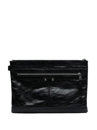 Balenciaga 2015 Lambskin Motocross Classic Clip M clutch bag - Black